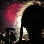Daughter Watches Fireworks