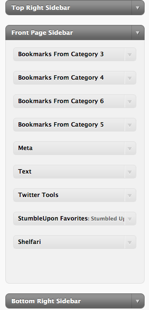 Wordpress Widget Admin Page